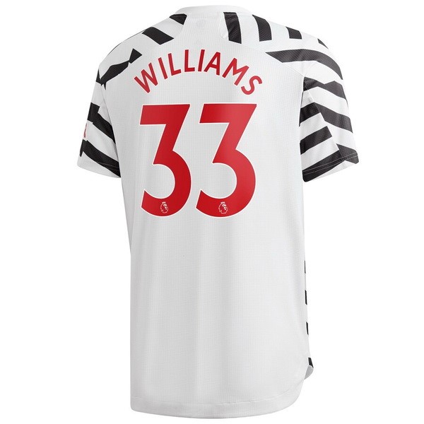 Trikot Manchester United NO.33 Williams Ausweich 2020-21 Weiß Fussballtrikots Günstig